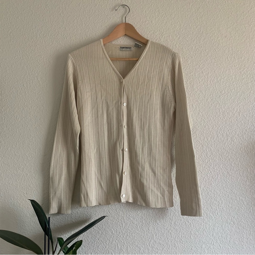 Vtg Barry Bricken 100% Silk Cardigan